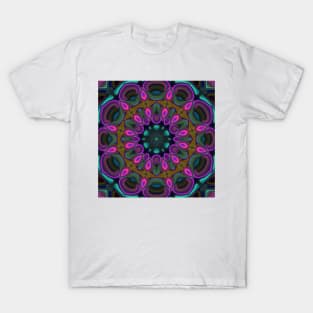 Psychedelic Mandala Purple and Teal T-Shirt